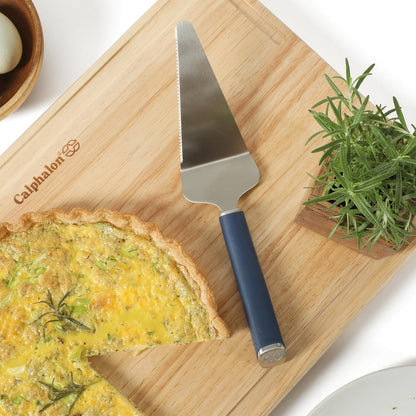 Calphalon Edge Stainless Steel Pie Server w/Thermoplastic Rubber Handle - Taupe