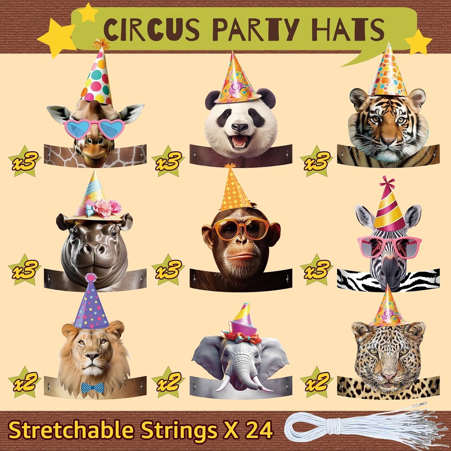 Gersoniel 24 Pcs Party Hats for Kids Paper Headbands Crown for Boys Girls, Birthday Party Decoration Favors