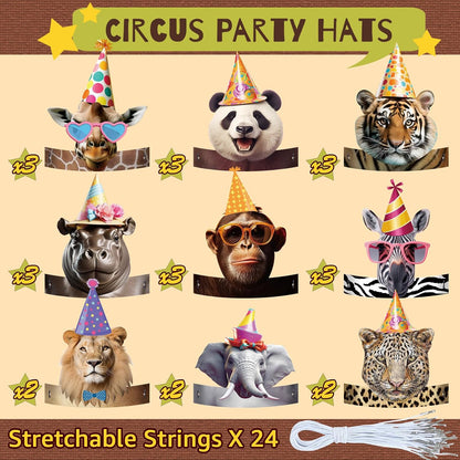 Gersoniel 24 Pcs Party Hats for Kids Paper Headbands Crown for Boys Girls, Birthday Party Decoration Favors