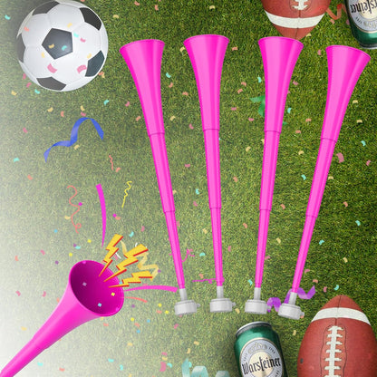 Collapsible Stadium Horn 24 Inch Vuvuzela Plastic Trumpet Blow Horns Noise makers for Sporting Events School Sports Football Games Party Supplies Favors Accessories (Black)