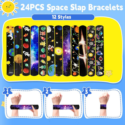 CZWXOXO 74PCS Fruit Slap Bracelets&Stickers Summer Fruit Theme 24PCS Slap Bracelets 50PCS Stickers Party Favors Basket Bag Filler School Prizes Gifts Party Favors Bulk