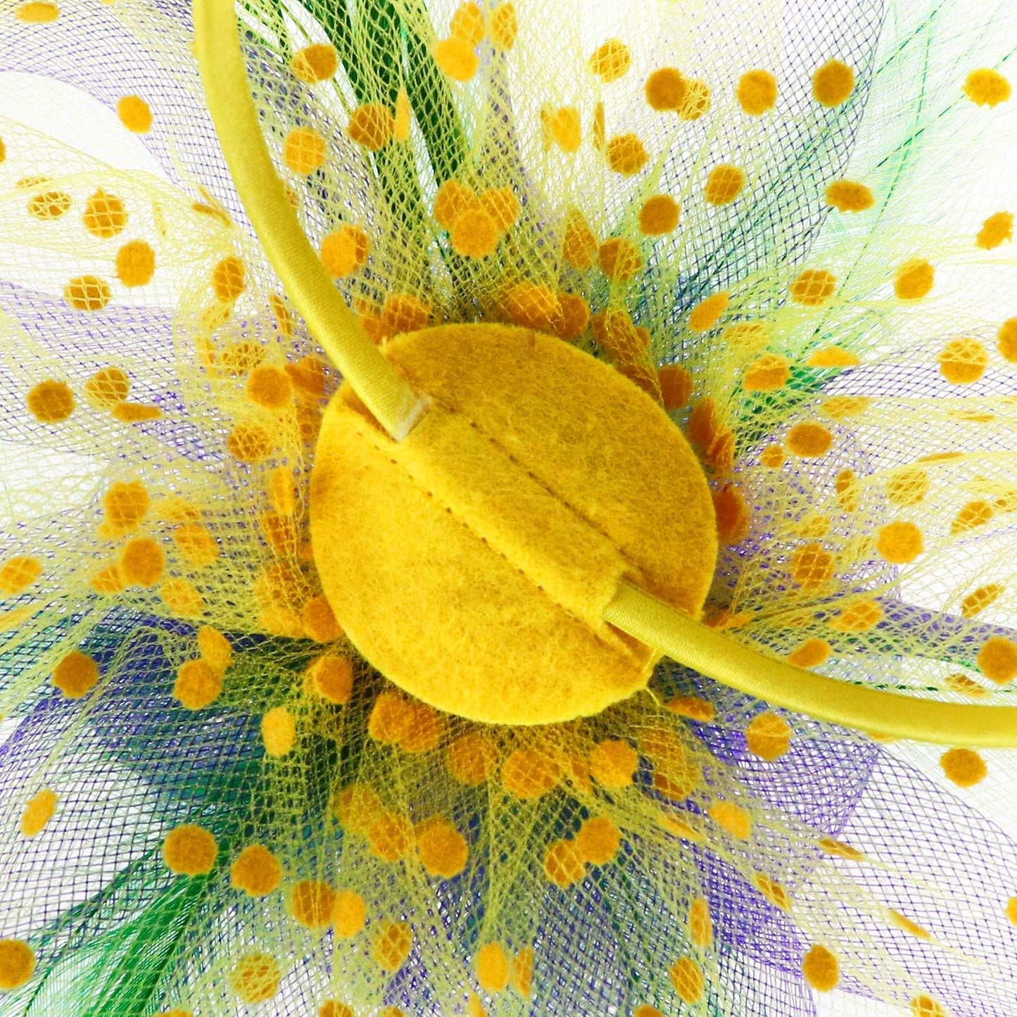 DRESHOW Fascinators Hat Flower Mesh Ribbons Feathers on a Headband and a Clip Tea Party Headwear for Girls and Women - Colors A