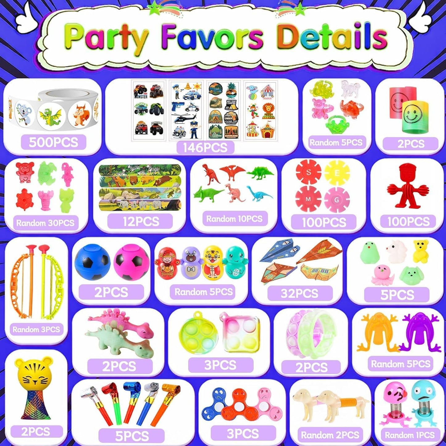 212-Pack Assorted Party Favors Gift Toy Set for Boys Girls, Novelty Items for Events, Prize Drawings, Carnival Favors, Surprise Bag Fillers, Celebration Supplies Class Gift for 3 Years and Above