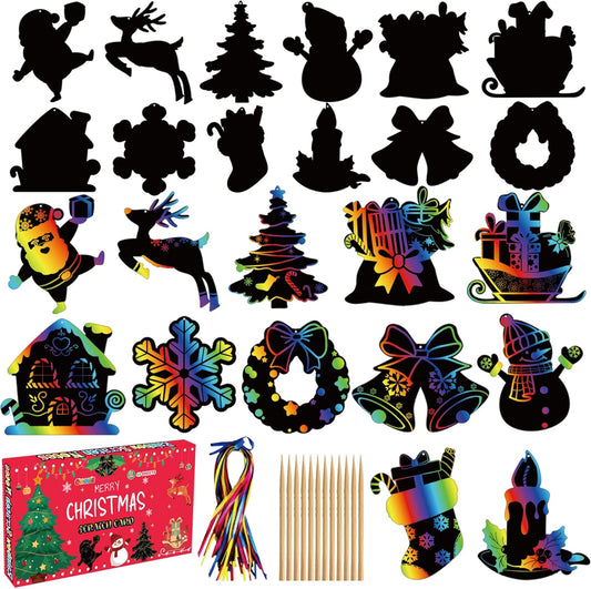 OHOME Halloween Party Favors - 48 PCS Magic Rainbow Scratch Paper Cards Set for Kids - Kids Halloween Games Crafts Treats Toys Gifts - Trick-or-Treat Activities Party Decorations Supplies