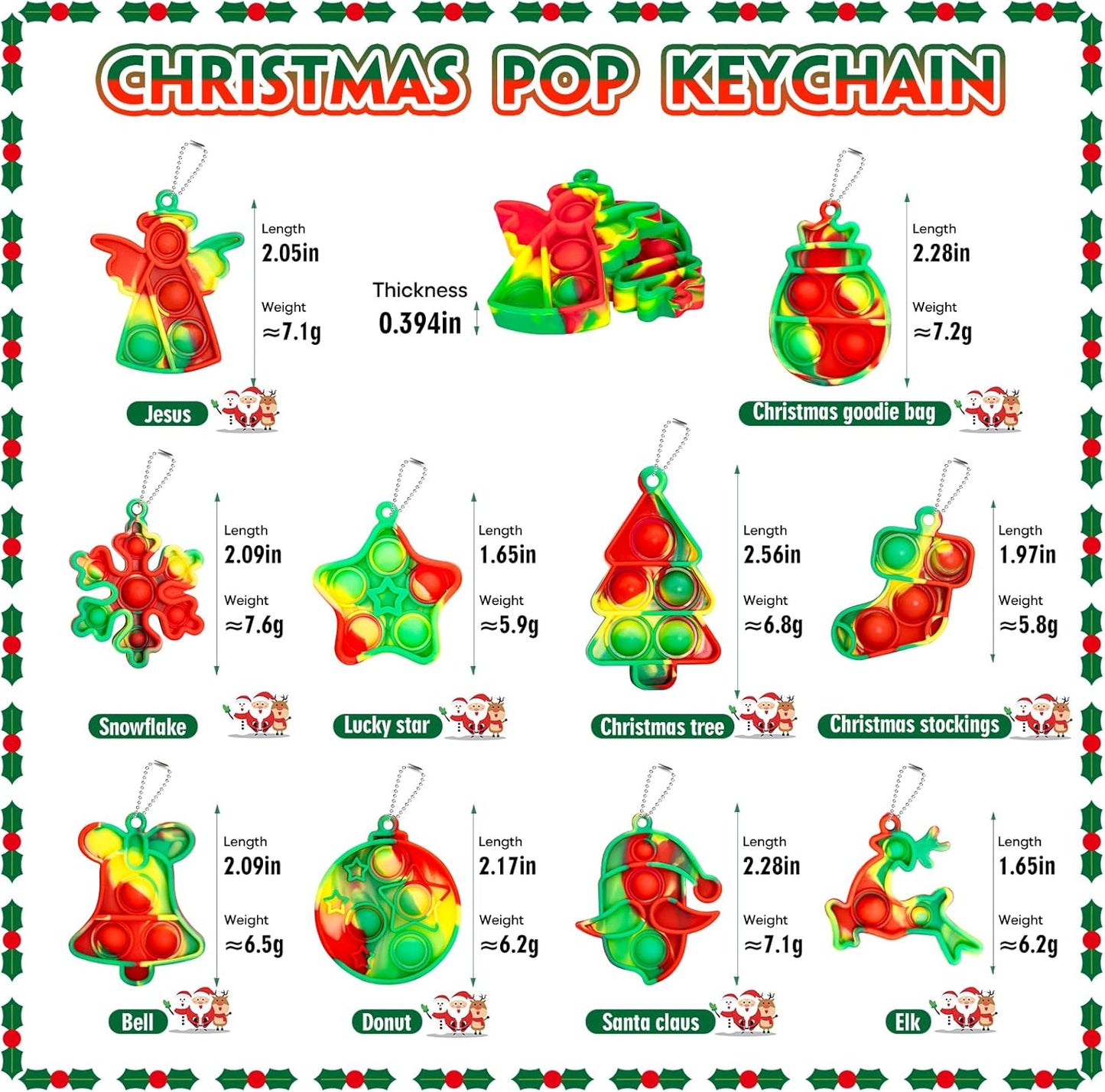 Pop Fidget Toys Bulk Its Party Favors for Kids 4-8 8-12 30 Pack Mini Pop Keychain It Small Fidgets for Classroom Prizes School End of Year Student Gifts from Teacher Birthday Goodie Bag Stuffers