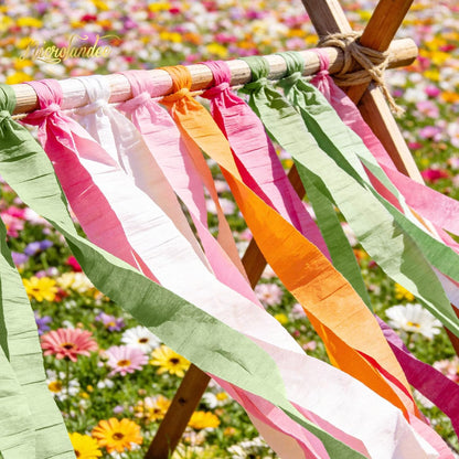 NICROLANDEE 5 Rolls Pastel Crepe Paper Streamers Backdrop Decorations for Easter Decorations, Birthday, Wedding, Garden Party, Bridal Shower, Baby Shower, Spring Home Decor