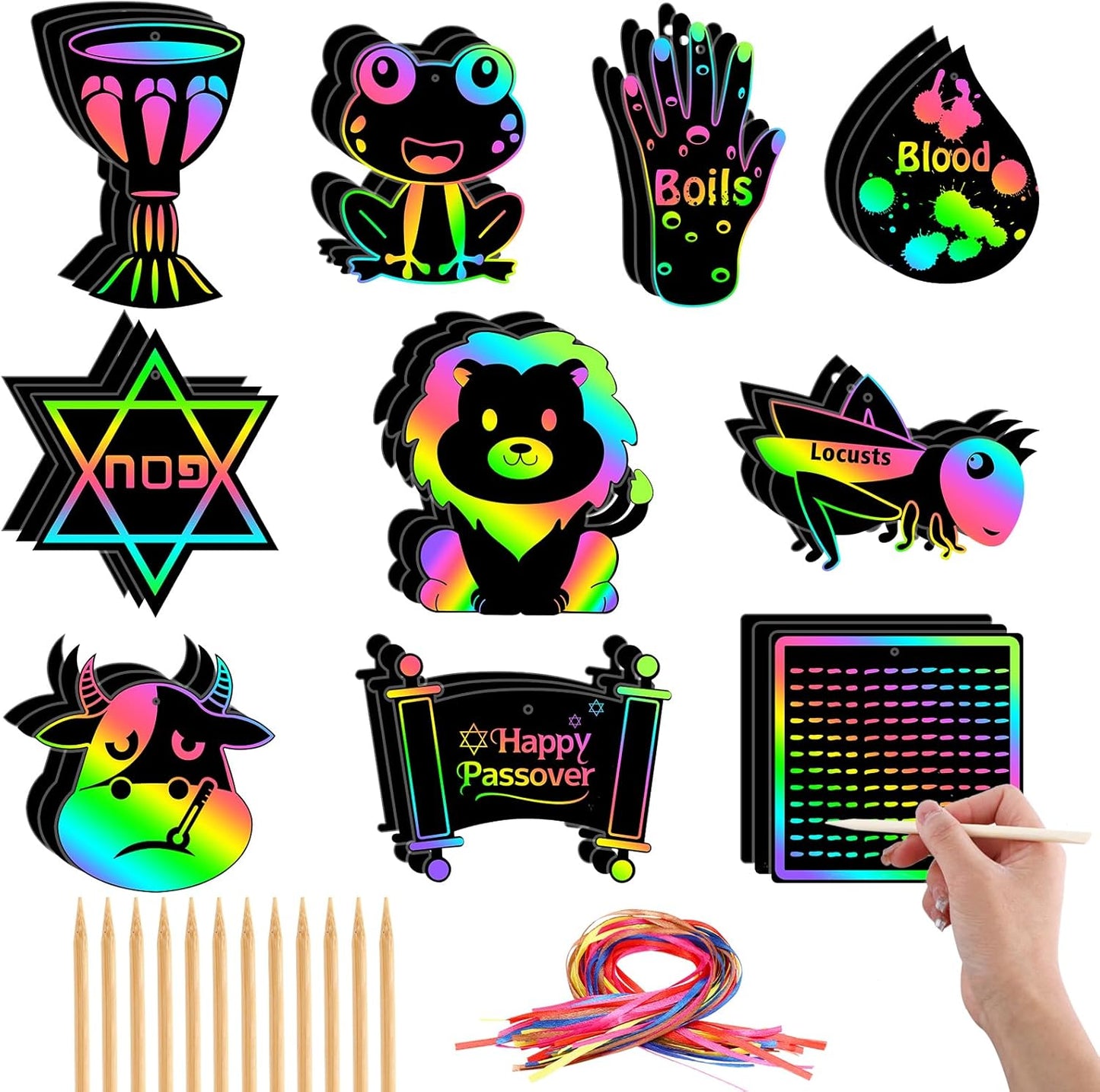 JULMELON 36 PCS Ocean Crafts, Rainbow Scratch Art Under The Sea Party Favors DIY Magic Color Summer Ocean Animals Scratch Cards for Summer Party Favors School Activities