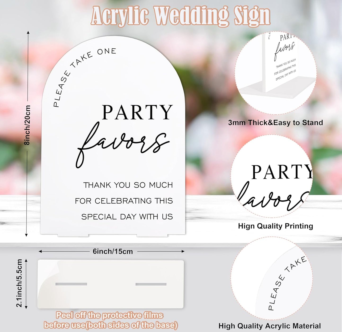 Sign Our Bible Wedding Sign, White Acrylic Wedding Guest Book Sign, Bridal Shower Decor, Elegant Arch Acrylic Table Top Signs for Reception Marriage Engagement Party Decorations