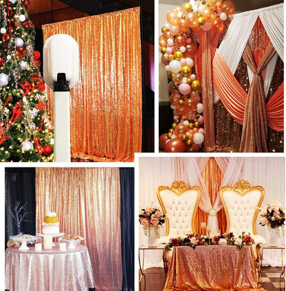 Poise3EHome Black Sequin Backdrop Curtains, 2 Panels 2FTx8FT Glitter Photo Booth Backdrop for Halloween Birthday Bachelorette Wednesday Twilight Party Decorations