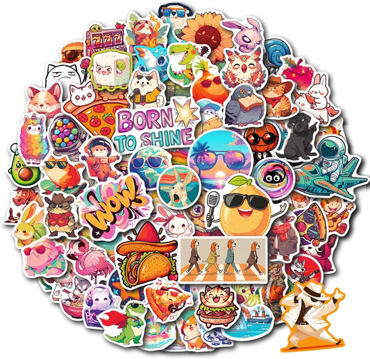 400Pcs Cute Water Bottle Stickers for Teens Adults, Funny Waterproof Vinyl Decal Pack for Laptop Skateboard Fridge Luggage Aesthetic Stickers for Party Favors School Rewards