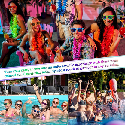 Party Sunglasses Bulk - Adult Retro Plastic Pack of 12 Vintage Sunglasses for Men Women - Party Favors
