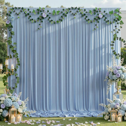 10ftx10ft Black Backdrop Curtains for Weddings Parties, Wrinkle Free 2 Panels Silky Polyester Photo Backdrop Drapes Back Drop Cloth Drapery for Birthday Mother'sDay Photography Background
