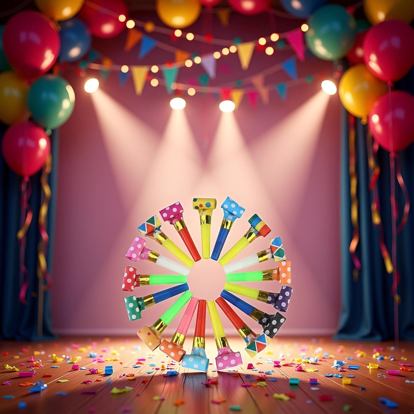 30 Pcs Colorful Party Blower Musical Blowouts Whistles Funny Party Noisemakers Party Horns Party Supplies, Noisemakers