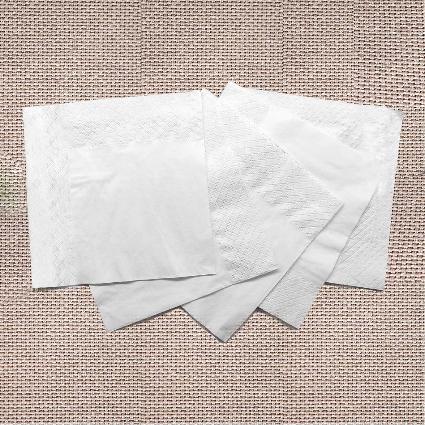 200 Count Napkins 2 Ply Plain White Beverage Napkins Disposable Four Fold Cocktails Paper Napkins 4.9" X 4.9" folded for Party and Every Day Use