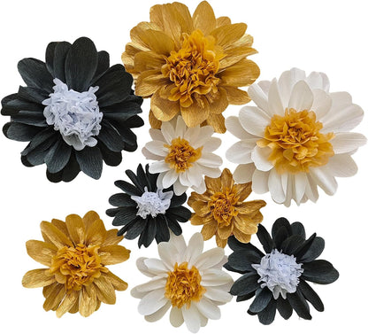 Crepe Paper Flower for Wall Decor Girls Birthday Party Backdrop Baby Shower Nursery Room Decoration Pack of 9 (Pastel)