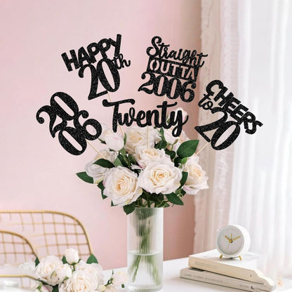 15 PCS 50th Birthday Centerpiece Sticks Fifty Happy 50th Straight Outta 1976 Table Flower Centerpieces Sticks Cheers to 50 Floral Decorations for 50th Birthday Party Centerpieces Supplies Black