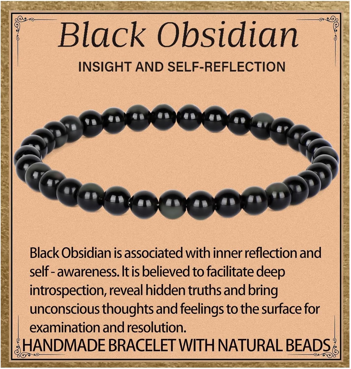 LPBeads Handmade Natural Gemstone Stretch Elastic Bracelet Healing Crystal Round Stone Beads Jewelry Gifts for Women Men