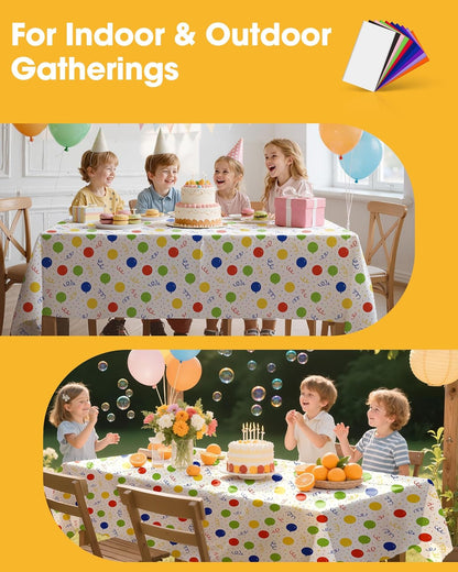 Niuara White Plastic Table Cloth - 4 Pack 54" × 108" Rectangle Disposable Tablecloths for 6FT Tables, Table Cover for Party, Holiday & Gathering Use