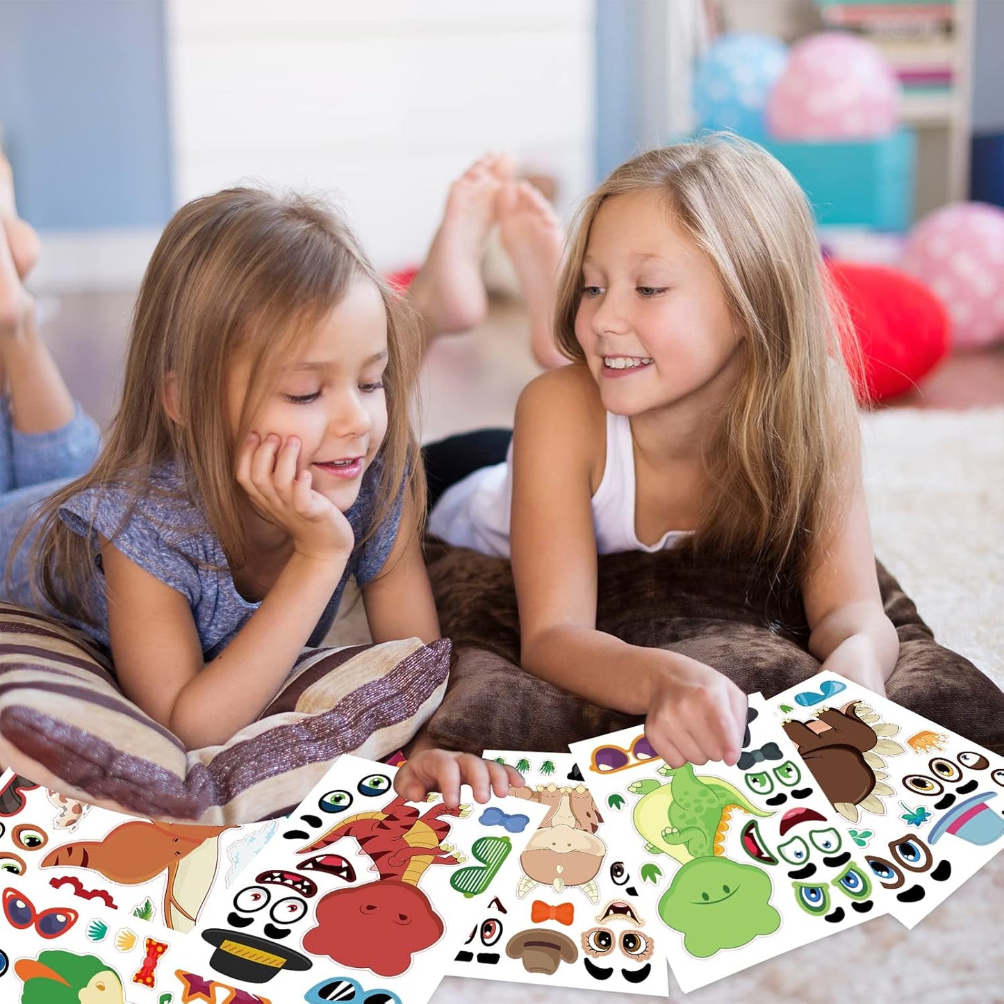 24 Sheets Cupcake Make a Face Sticker Sheets for Kids Todders Activities, Make Your Own Stickers for Kids Birthday Party Favor Supplies Craft