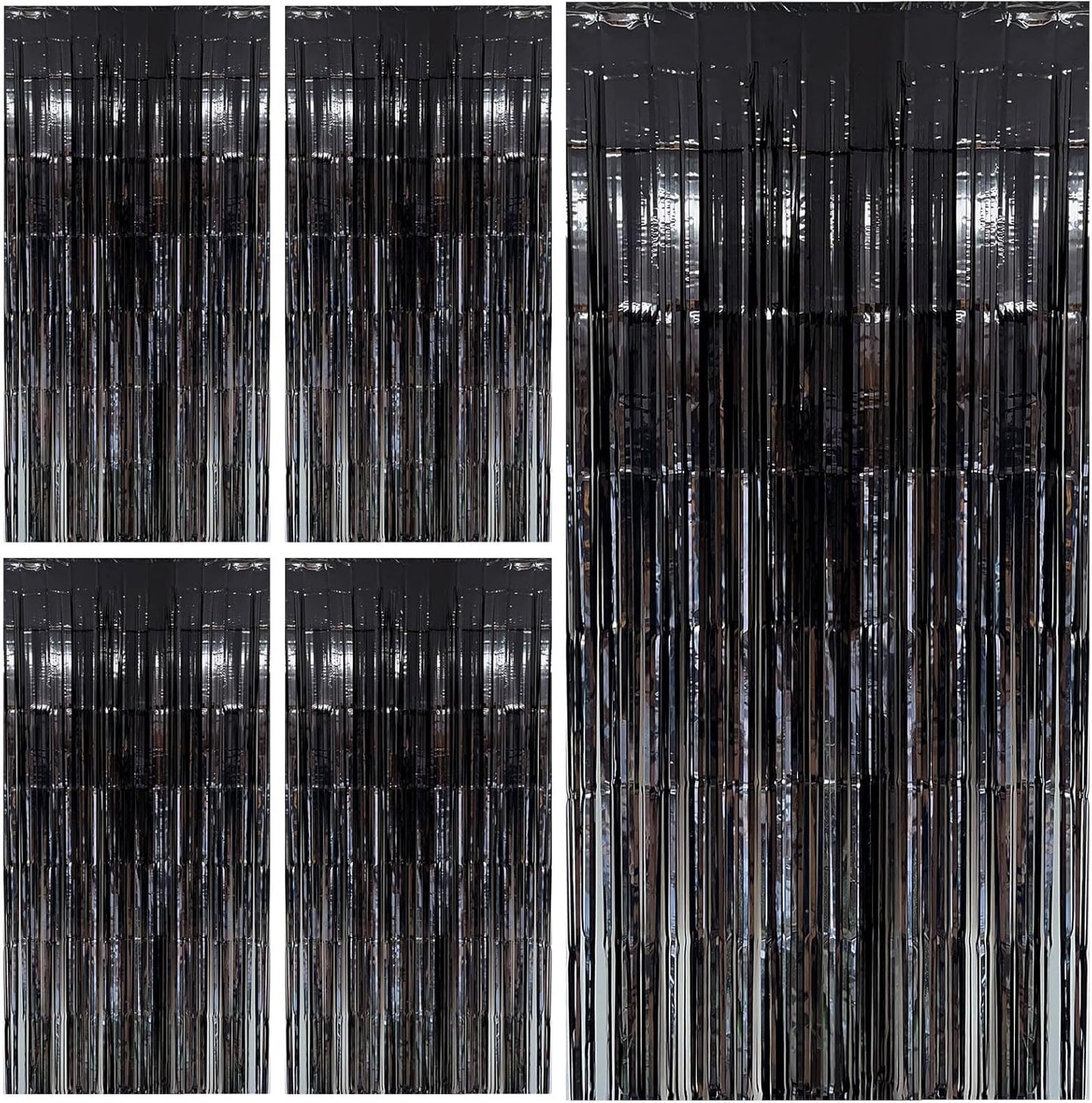 Tinsel Foil Fringe Curtains Wavy Backdrop for Parties Sparkle Metallic Wavy Foil Fringe Backdrop Curtain for Party Decorations Photo Booth Props for Birthday Graduation Wedding