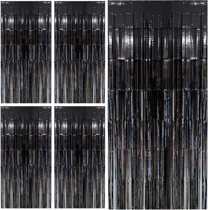 Tinsel Foil Fringe Curtains Wavy Backdrop for Parties Sparkle Metallic Wavy Foil Fringe Backdrop Curtain for Party Decorations Photo Booth Props for Birthday Graduation Wedding