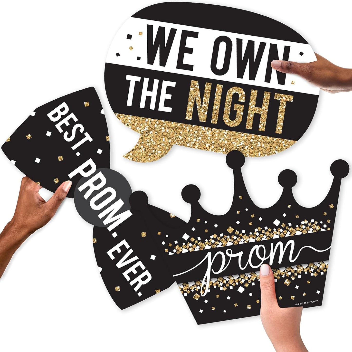 Big Dot of Happiness Prom - Photo Booth Props Kit, Dance Decorations, Photography Accessories, Party Decor- 20 Piece set