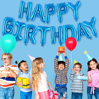 Happy Birthday Balloons Banner, Foil Balloon Personalized Name Letters Balloons Sign Birthday Party Decorations for Women Men Boys Girls Cream
