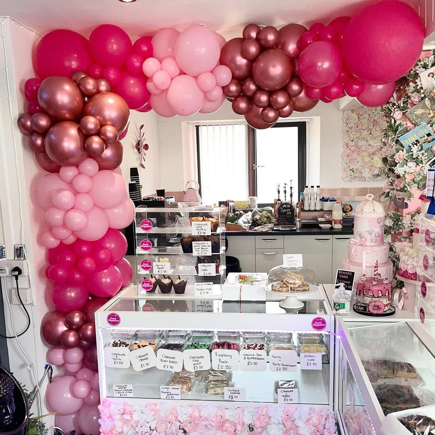 COKAOBE Pink Orange Balloon Garland Arch Kit, 124pcs Hot Pink Orange Chrome Metallic Gold Latex Balloons for Birthday Wedding Baby Shower Tropical Party Supplies Summer Party Decorations