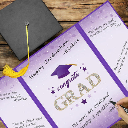 Vlipoeasn 2026 Graduation Guest Book Alternative, Black Gold Class of 2026 Graduation Party Decorations, Graduation Signature Book for 2026 College High School, Unique Graduation Gifts for Friends