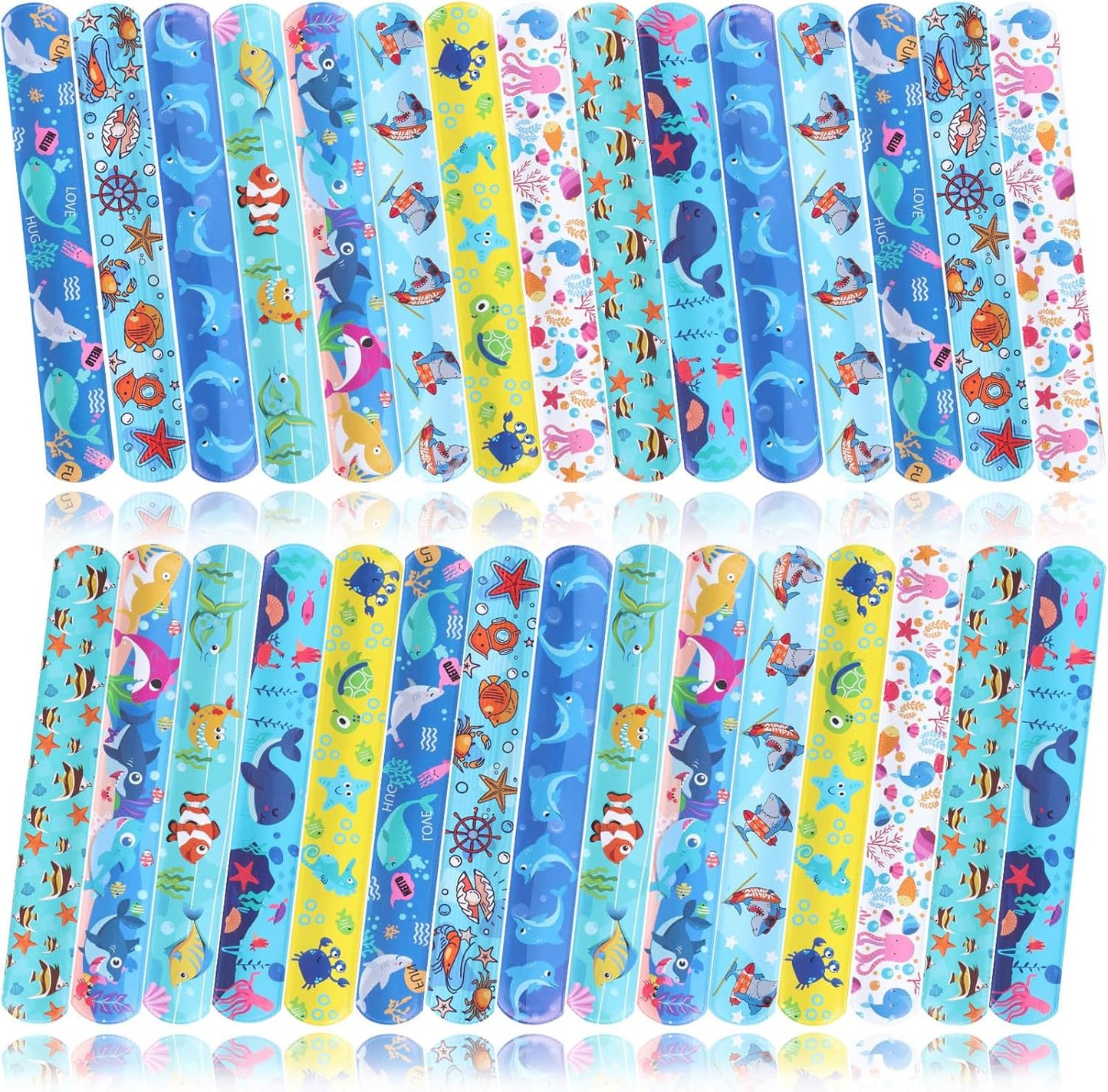 Viicoor Slap Bracelets for Kids 30PCS Animals Slap Bands Party Gadget Fillers Favors