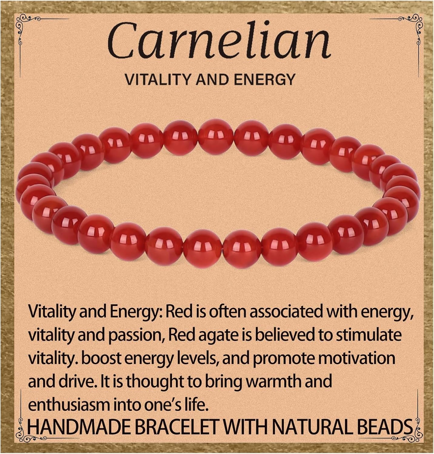 LPBeads Handmade Natural Gemstone Stretch Elastic Bracelet Healing Crystal Round Stone Beads Jewelry Gifts for Women Men