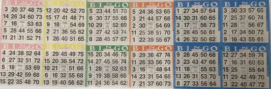 SmallToys Bingo Paper Game Cards - 4 Cards - 5 Sheets - 125 Books - 8 Inch Square Size Disposable Sheet - Made in USA