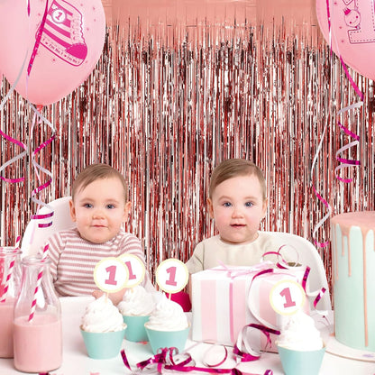 Silver Fringe Curtain Party Streamers, 12 Pack 3.3ft x 8.2ft Foil Curtain Backdrop Tinsel Foil Fringe Curtains Photo Booth Backdrop Streamer for Birthday, Wedding, Baby Shower, Disco Party
