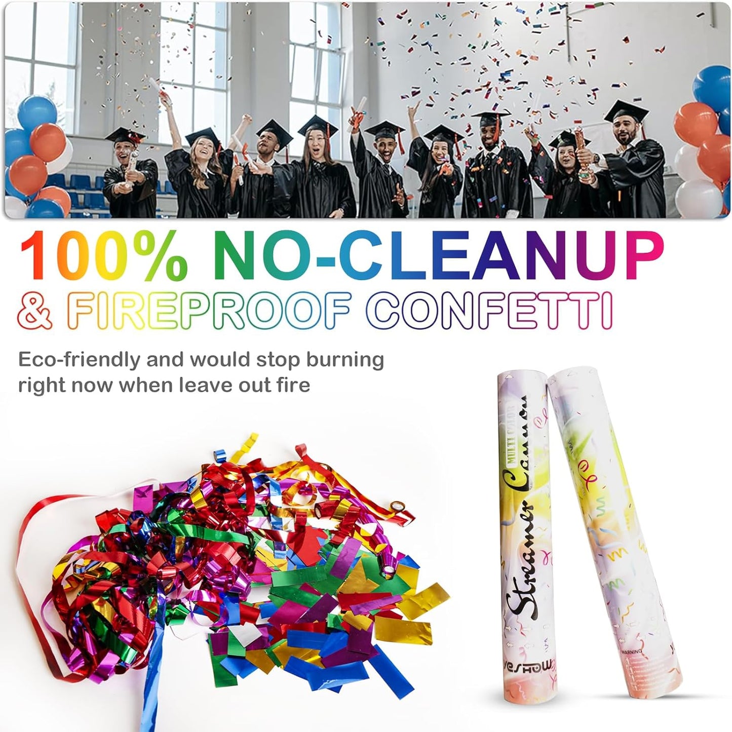 Confetti Cannon Party Poppers Gold,(6 pack) YESHOW Confetti Shooters Blaster for Birthday Graduation Wedding Christmas New Year’s Eve and Valentine's Day Any Celebrations