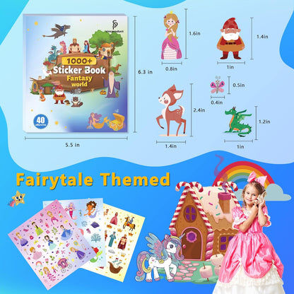 Sinceroduct 64 Sheets Stickers for Kids, 1800+pcs Animal Sticker, 16 Animal Themes Water Bottle Stickers, Scrapbooking Party Favors Classroom for Kids, Children, Teacher, Parent