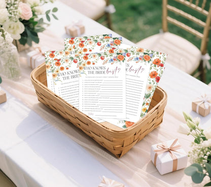 Wildflower Bridal Shower Games, Boho Flowers Bridal Shower Bingo Game with Blank Squares for 30 Guests with Game Cards, Bridal Shower Decor, Wedding Decorations Supplies (15)