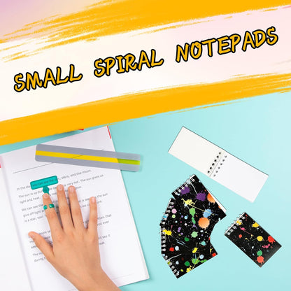 36 Pcs Mini Neon Notebooks Glow Party Small Spiral Notepads Neon Party Favors for Kids Birthday Gifts School Classroom Rewards, 6 Styles