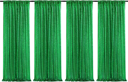 Poise3EHome Black Sequin Backdrop Curtains, 2 Panels 2FTx8FT Glitter Photo Booth Backdrop for Halloween Birthday Bachelorette Wednesday Twilight Party Decorations