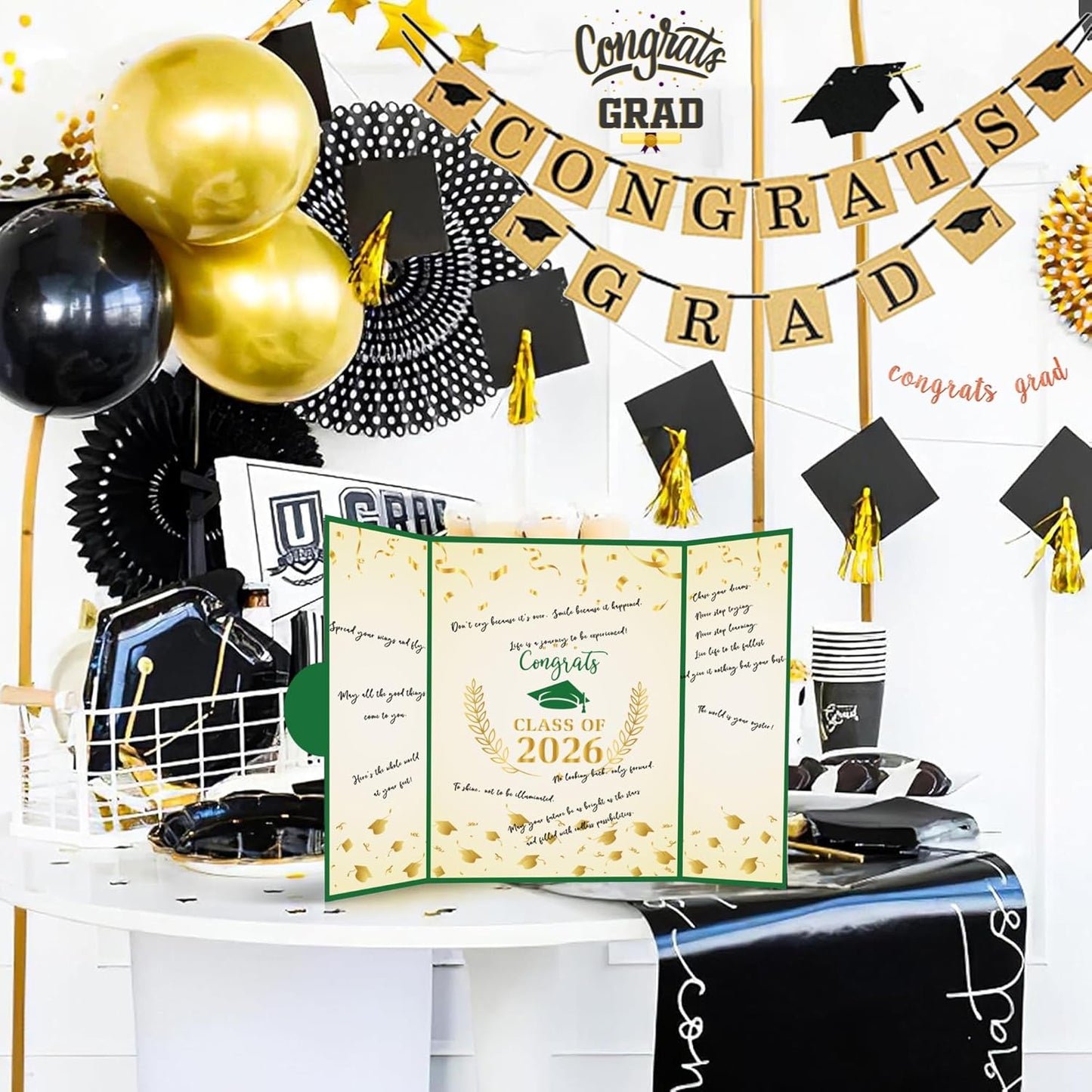 Graduation Decorations 2026 - Graduation Guest Book for Class of 2026, Signature Board Sign for High School & College Graduation Party Decor