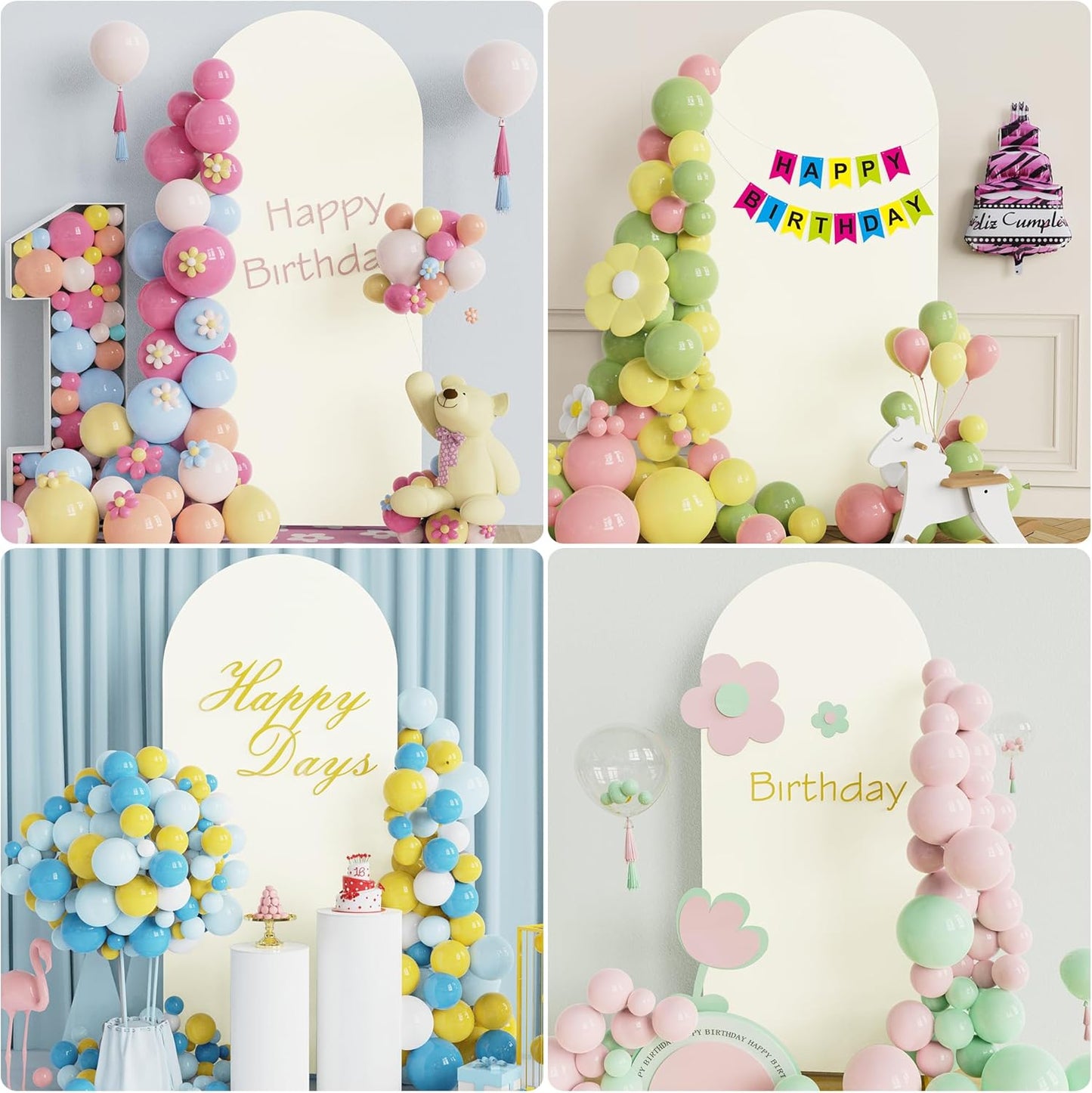 Wokceer 7.2 FT Wedding Arch Backdrop Stand and White Arch Cover, Metal Arch Stand with Arch Stand Cover for Birthday Party Wedding Ceremony Bridal Baby Shower Event Decor