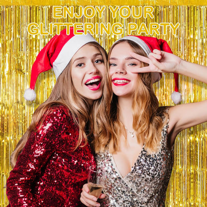 Silver Fringe Curtain Party Streamers, 12 Pack 3.3ft x 8.2ft Foil Curtain Backdrop Tinsel Foil Fringe Curtains Photo Booth Backdrop Streamer for Birthday, Wedding, Baby Shower, Disco Party