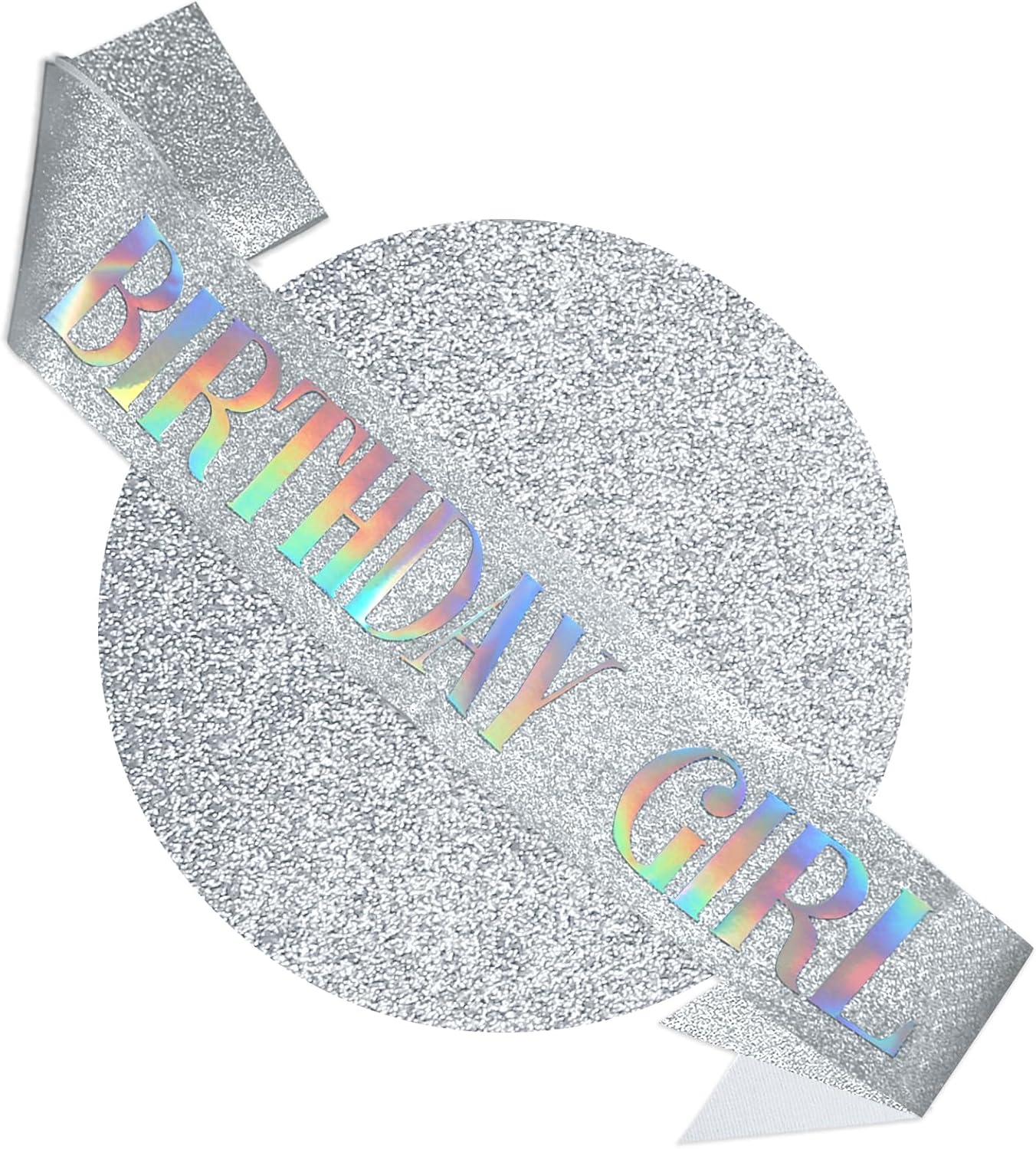 RUDONG M Birthday Girl Sash Glitter - Silver Birthday Sash for Women & Girls | Sweet 16/18th/21st/30th/40th/50th/60th/70th, All-Age Celebration Party Decor