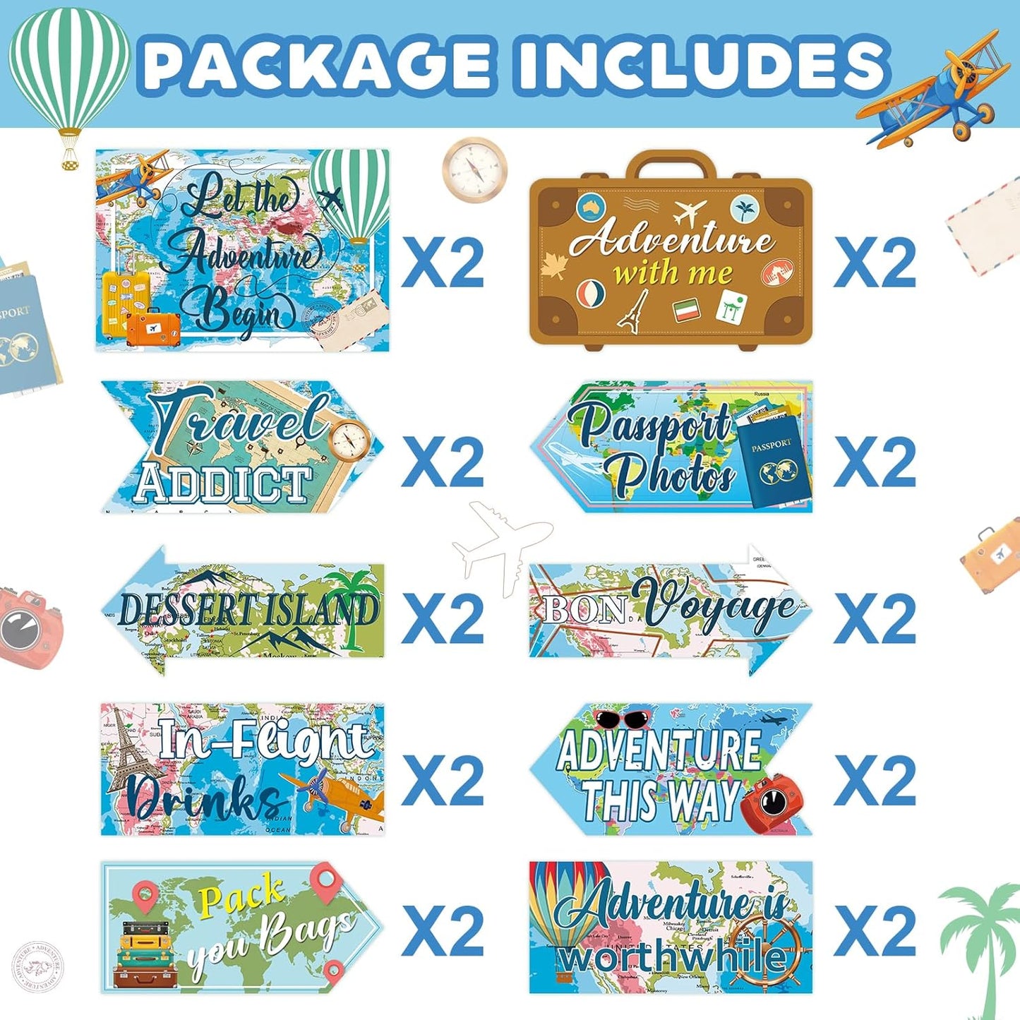 20 Pcs Luau Party Decorations Welcome Sign Summer Hawaiian Directional Signs Tropical Hawaiian Themed Birthday Decorations Luau Tiki Party Supplies with 2 Sheet Letter Stickers