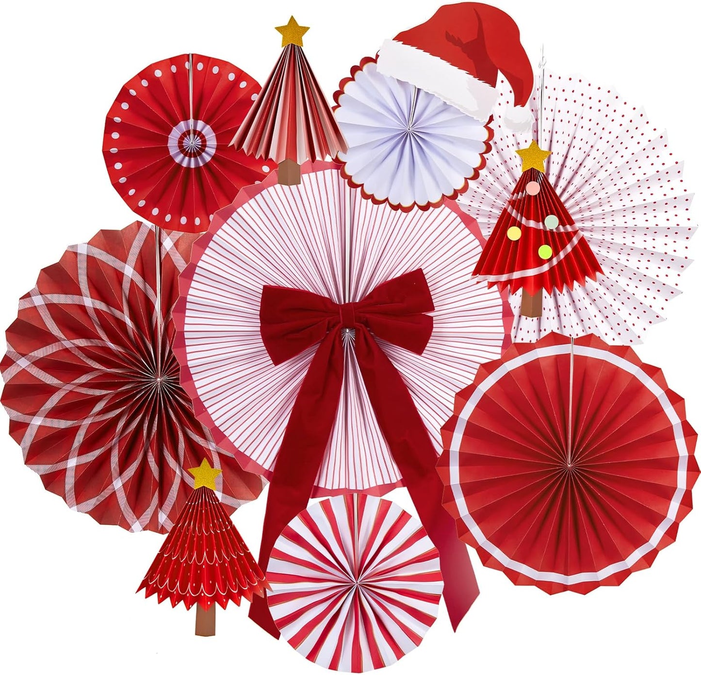 Easy Joy Paper Leaves Decorations for Wall Paper Fans Classroom Decoration Leaves Backdrop Decor Wall Decor,Set of 9