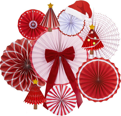 Easy Joy Paper Leaves Decorations for Wall Paper Fans Classroom Decoration Leaves Backdrop Decor Wall Decor,Set of 9