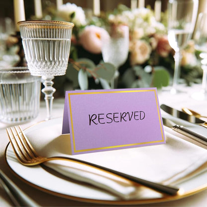 100 Pack Gold Table Cards Place Cards Name Cards for Table Setting, 250g Pearled Table Tents Name Tents, Avery Place Cards for Wedding, Meeting, Party, Reserved Seating Sign (Gold)