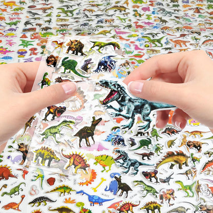 BEESTECH 24 Sheets Dinosaur Stickers 450+ for Kids Boys Girls Toddlers, Teacher Reward Stickers, Potty Chart Training, Dinosaur Party Favor Supplies, Goody Bag Stuffers，Pinata Filler