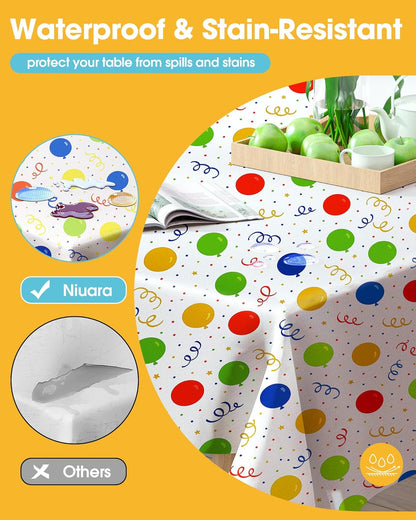 Niuara White Plastic Table Cloth - 4 Pack 54" × 108" Rectangle Disposable Tablecloths for 6FT Tables, Table Cover for Party, Holiday & Gathering Use