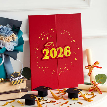 JOYIN 2026 Graduation Guest book Alternative, 12" Blue & Gold Graduation Party Decorations Signature Congrats, Class of 2026 Grad Card for High School College Grad Gift, Party Guest Signing Cardboard