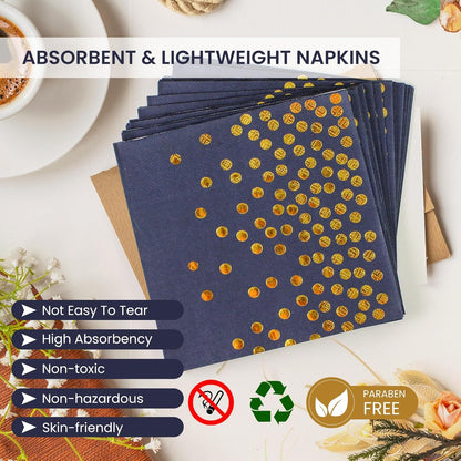 75PCS Paper Plates and Napkins Set - White and Gold Dot Disposable Party Dinnerware Includes Paper Plates, Napkins, Forks Decorations for 2026 New Year, Birthday, Wedding and Holiday, Serves 25